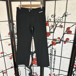 Versace Jeans Couture Ankle Trouser Pants Black Wide Leg Stretch Size 26 Logo